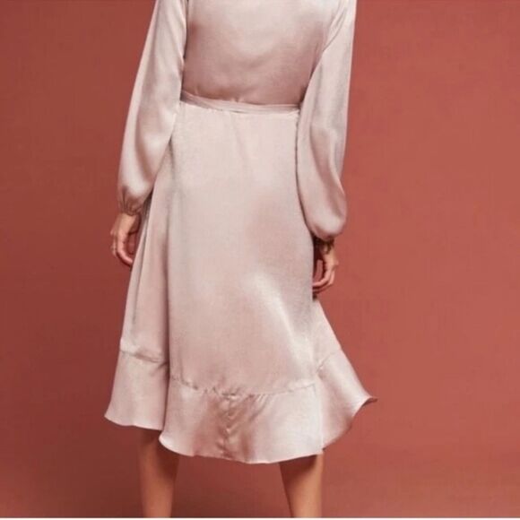 Anthropologie The Odells Sharlene Wrap Dress Pink - Picture 4 of 11
